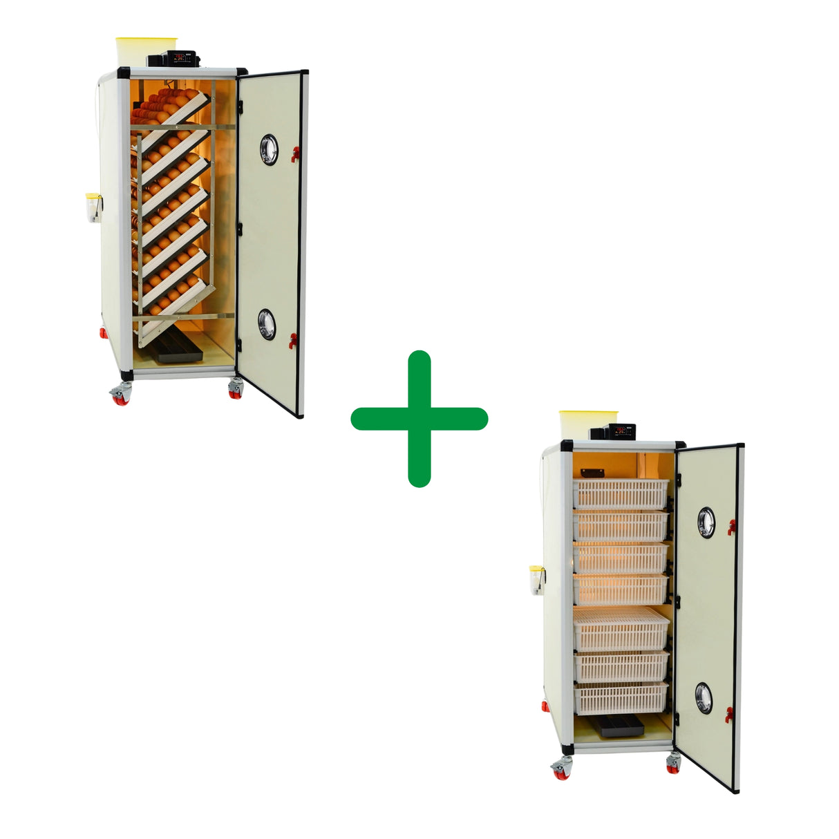 Hatching Time 1000 Egg Incubator Kit (500 Set + 500 Hatch) can be seen in image in bundle.