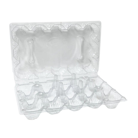Hatching Time Cimuka. Plastic chicken 15 egg carton can be seen with lid open.