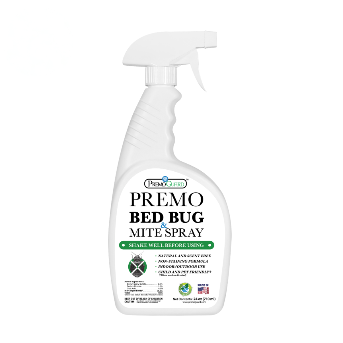Bed Bug & Mite Killer - All Natural Non-Toxic - By Premo Guard