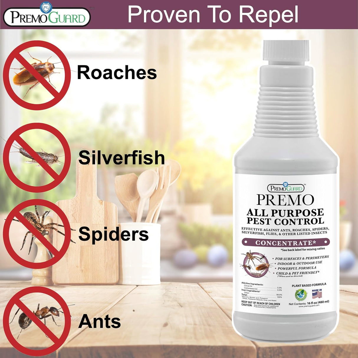 Hatching Time Premo. All Purpost pest control concentrate Proven to repel examples of roaches, silverfish, spiders and ants.