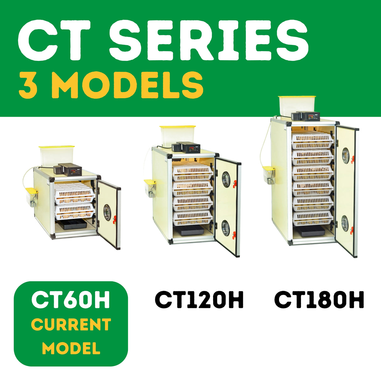 Hatching Time CT60H CT Hatcher lineup can be seen in image.