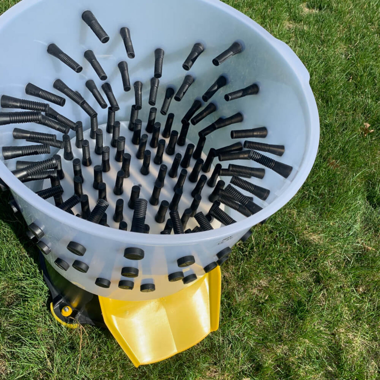 Hatching Time Cimuka. Close up of internal drum for Turkey Feather Plucker.