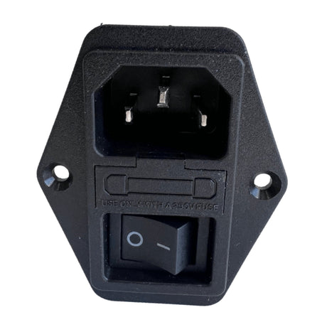 Hatching Time Cimuka. Power switch with 3 prongs. For use with a 250V fuse.