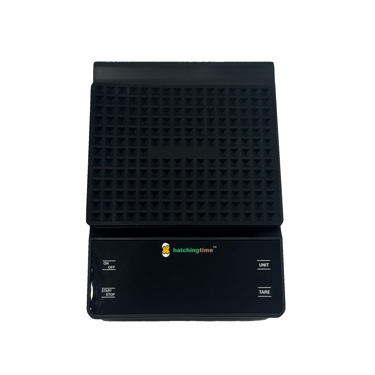 Square digital egg and kitchen scale – close-up of control panel