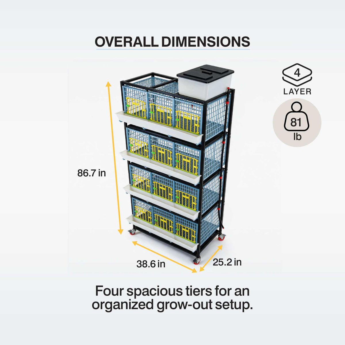 Grow Out Pen - 4 Layer H:15"