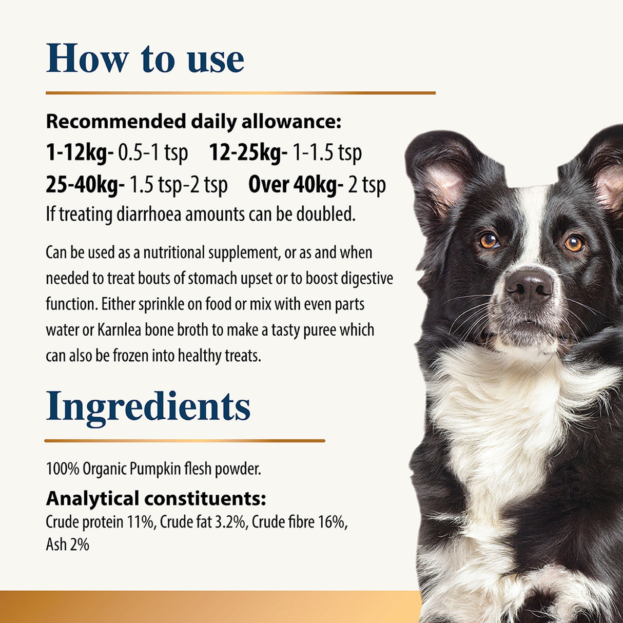 Karnlea pumpkin powder for dogs ingredients