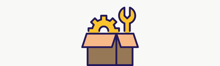 Hatching Time. A box can be seen with a gear and a wrench poking out of it.