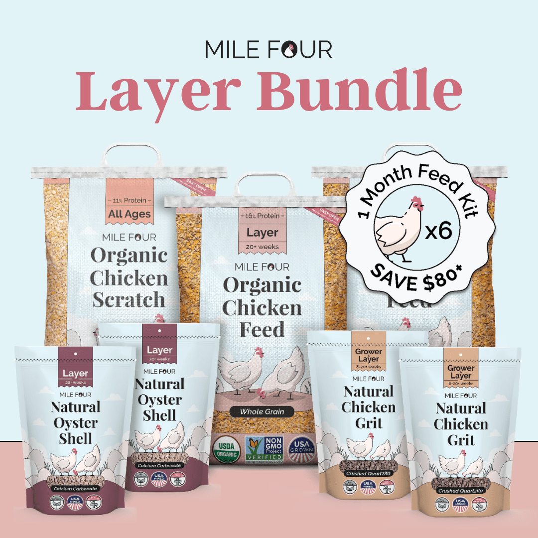 Mile Four (Layer Bundle) Organic Feed - 1 Month Supply for 6 Layer Chickens