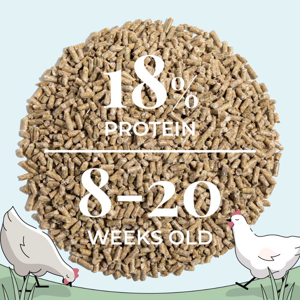 Mile Four Organic Chicken Grower Feed is 18% protein