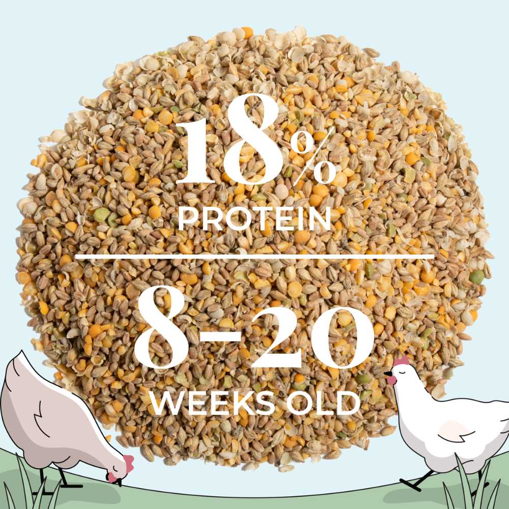 Mile Four Organic Chicken Grower Feed is 18% protein