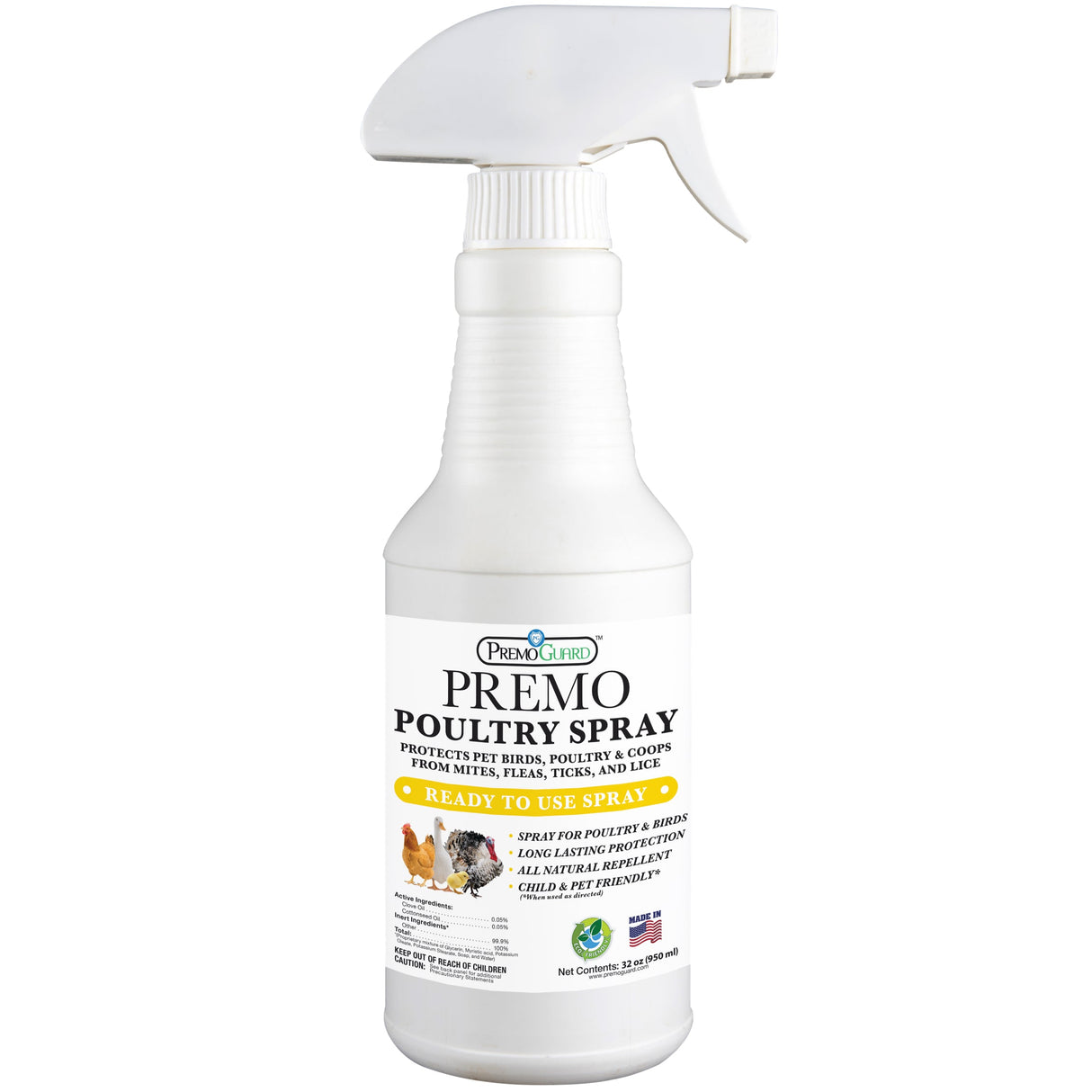 Natural Poultry Spray by Premo Guard - 32 oz