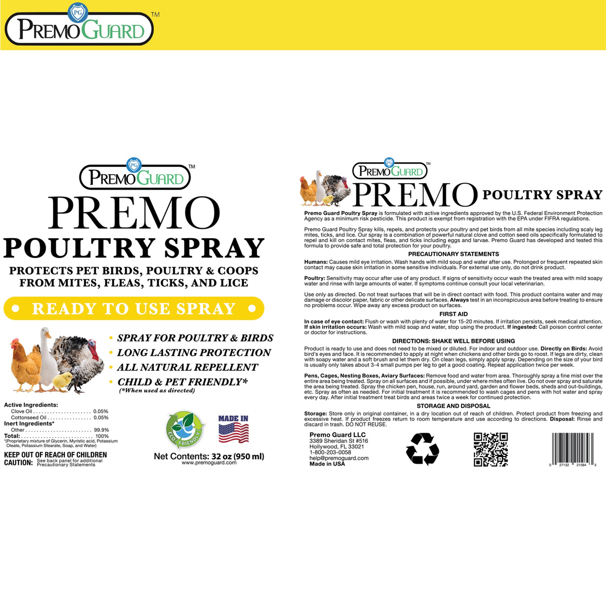 Natural Poultry Spray by Premo Guard