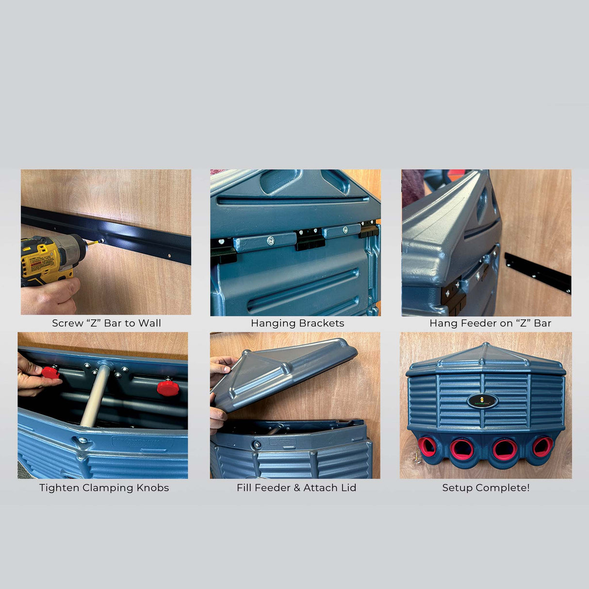 Hatching Time Silo wall mounted Coopworx Feeder and Drinker mounting instructions.