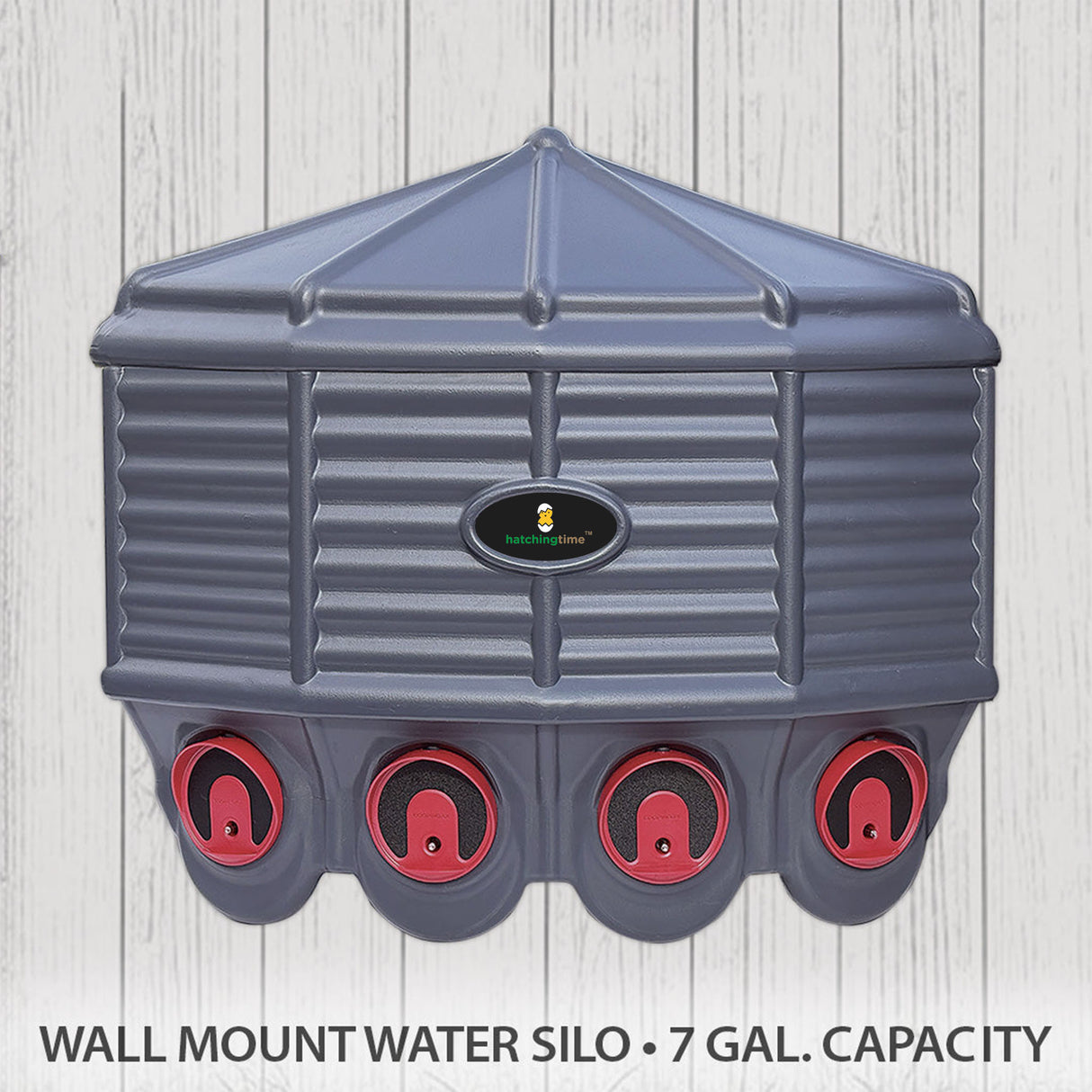 Hatching Time Silo wall mounted Coopworx Drinker shown in image.