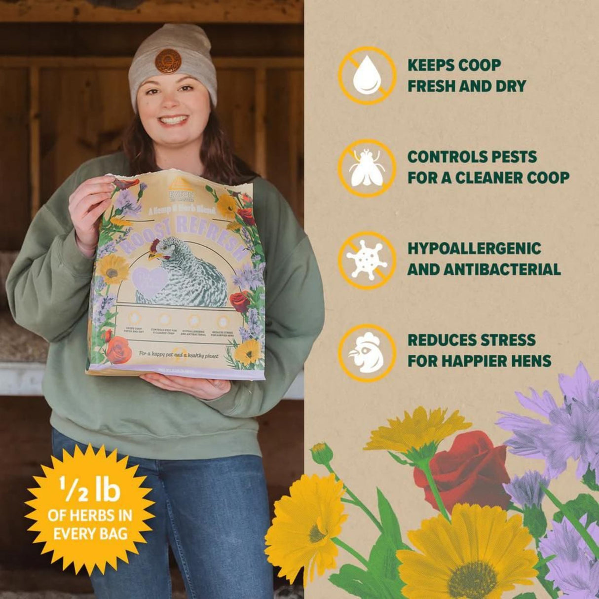 Hatching Time Eaton. Infographic shows benefits of Roost Refresh.