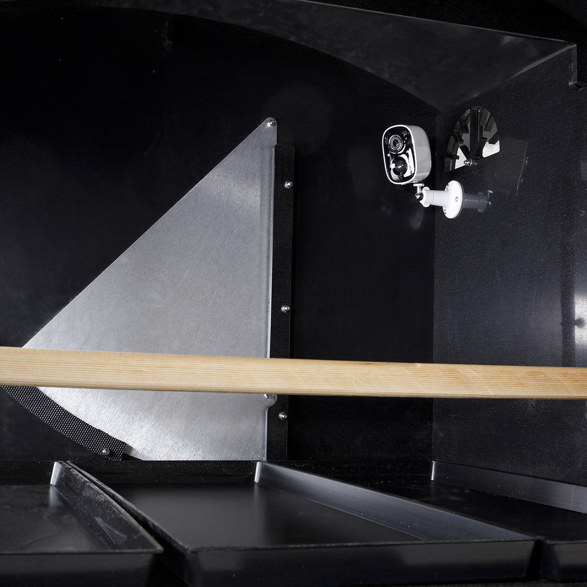 Hatching Time Nestera. Wifi camera can be seen mounted inside wall of coop by air vent.