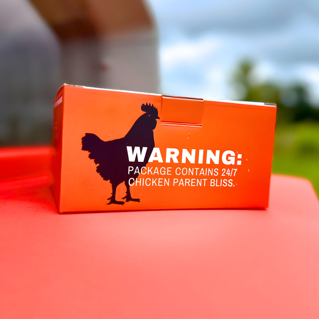 Hatching Time Smart Coop. Warning for Package containing 24/7 chicken parent bliss.