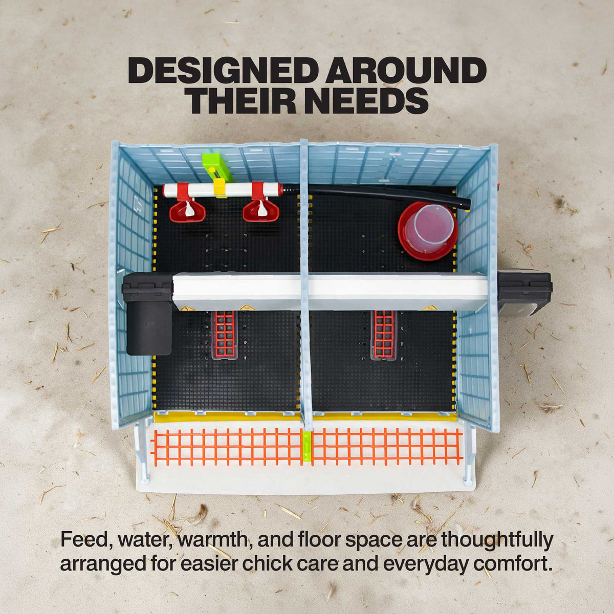 Chick Brooder - 2 Section H:9.5" (Starter Kit for Game Birds and Small Chicken Breeds)