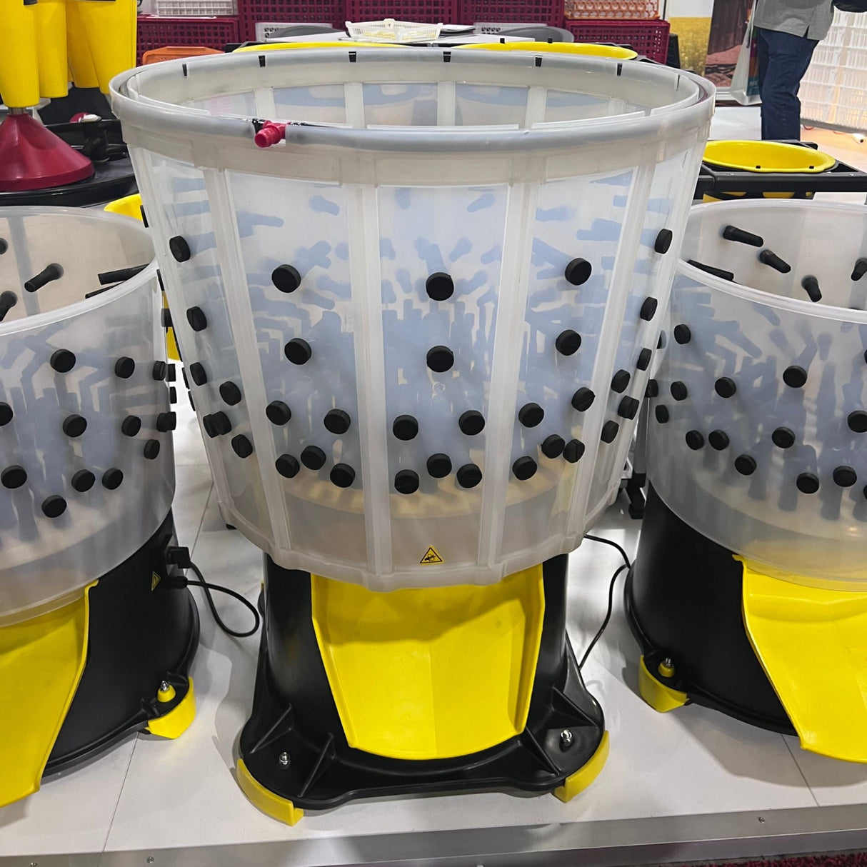 Hatching Time Cimuka. Closeup of XL Chicken Feather Plucker YL-PL-CW04-C