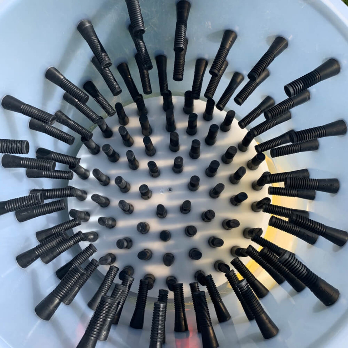 Hatching Time Cimuka. View of Inside Plucker with 92 Chicken Rubber Fingers