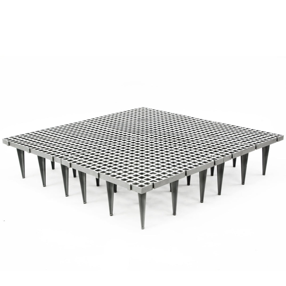 Hatching Time. Slat flooring can be seen assembled in a square.