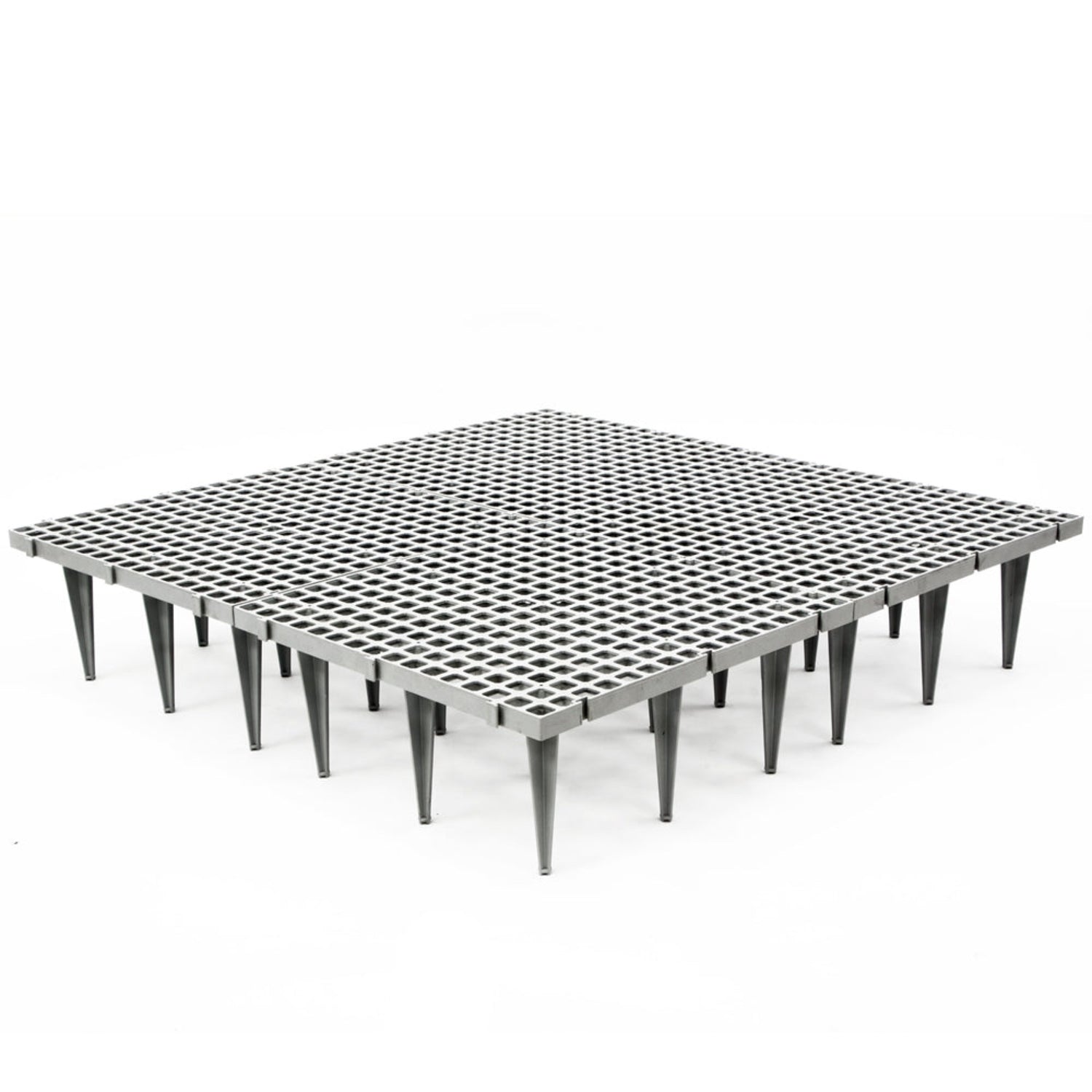 Hatching Time. Slat flooring can be seen assembled in a square.