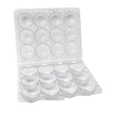 hatching time egg carton for 12 quail eggs on white background