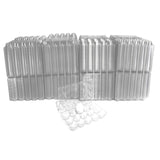 Clear plastic packaging boxes on a white background