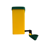1L Poultry Drinker side view with green auto-fill cup attachment for chickens