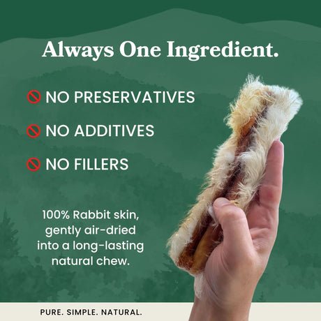 Rabbit Skin with Hair - Dog Treats