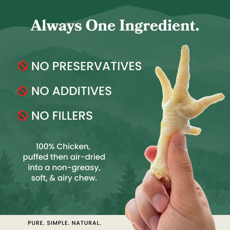 Puffed Chicken Feet - Dog Treats