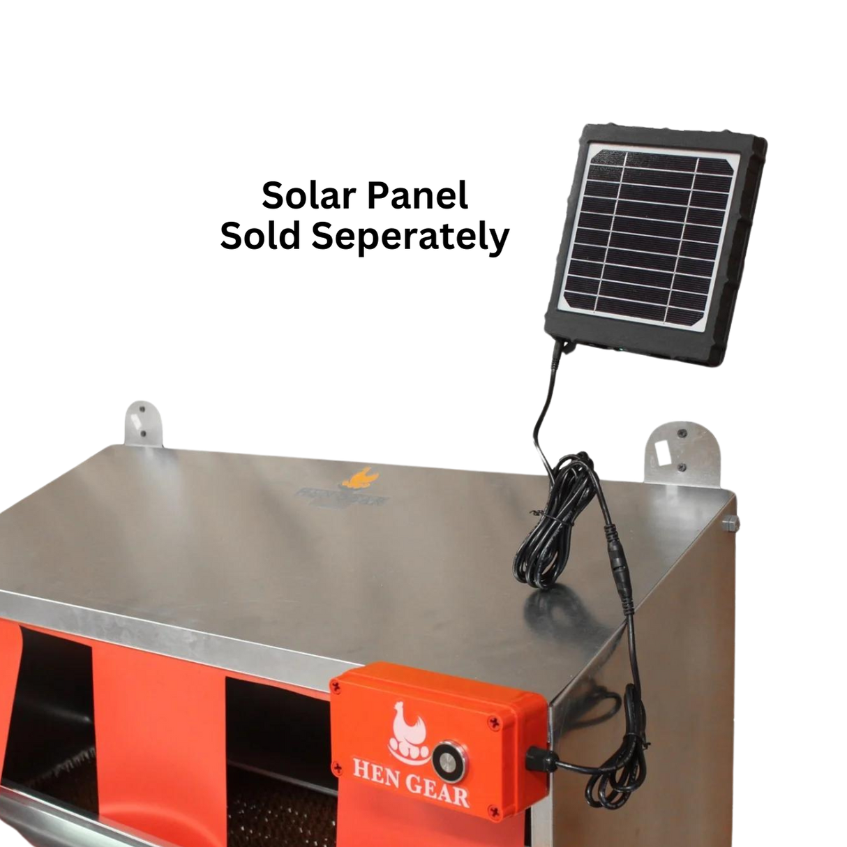 Hatching Time. Hen Gear Auto Roost shown with connected solar panel which is sold seprately.