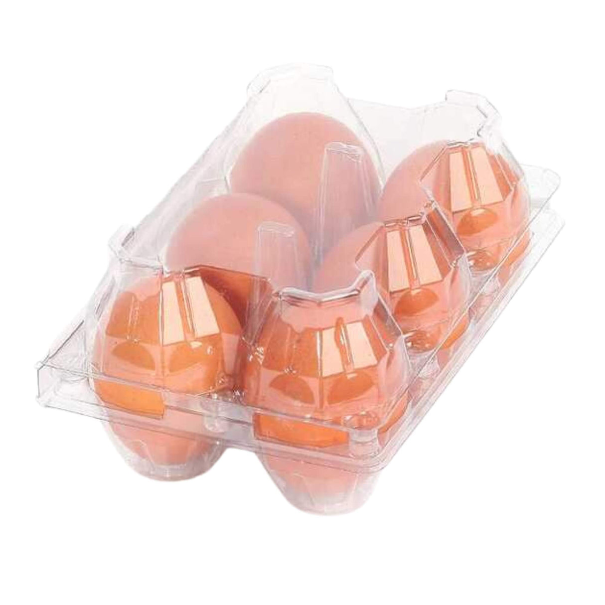 6 eggs in clear egg carton