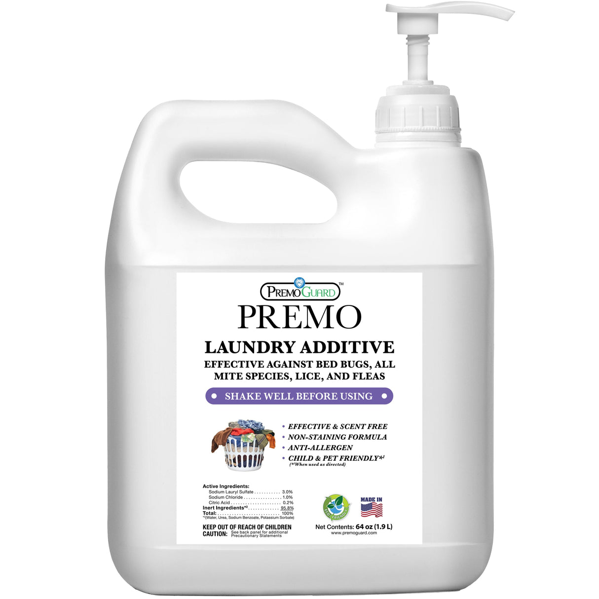 Bed Bug & Mite Laundry Additive by Premo Guard - 32 oz