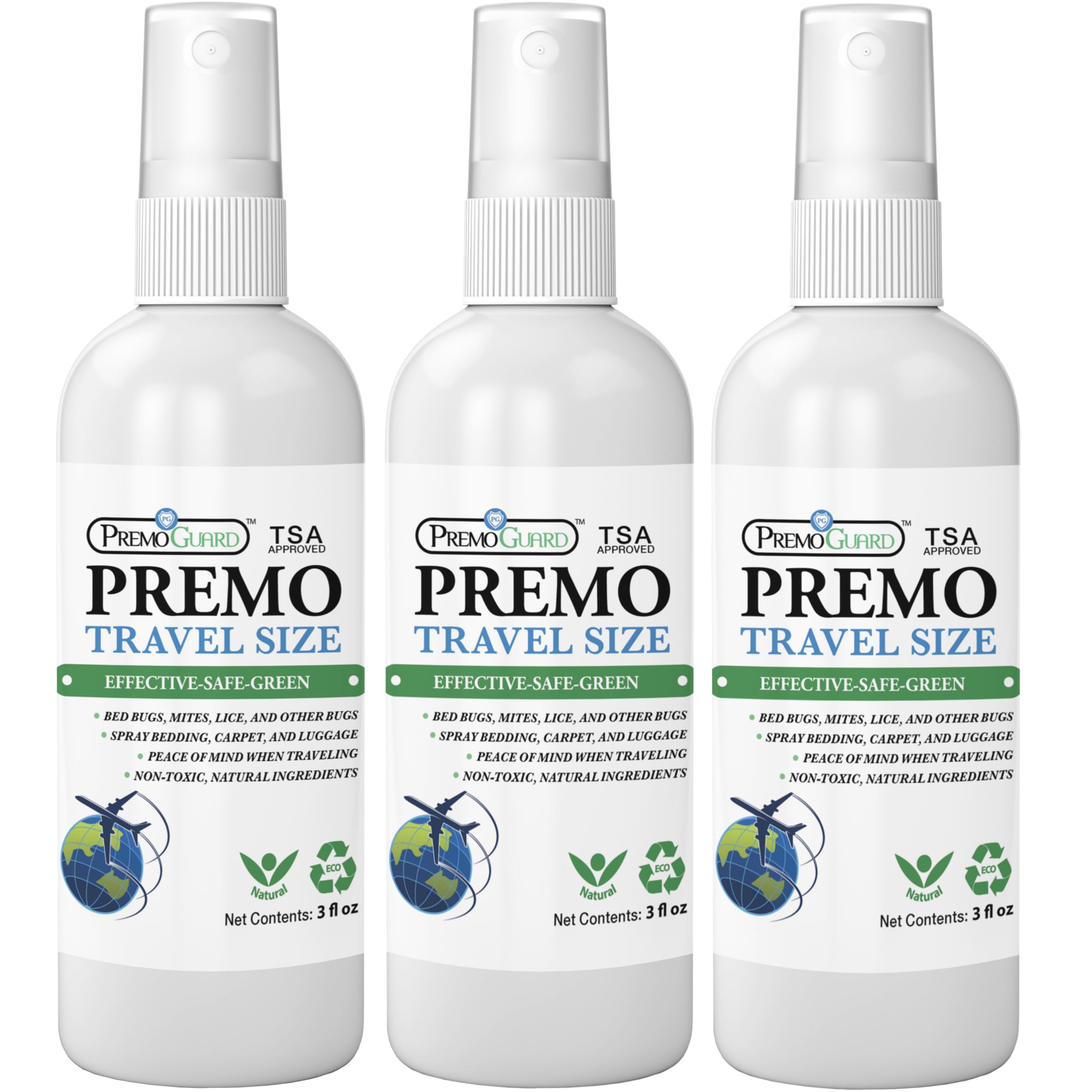 Travel Size Bed Bug Sprays by Premo Guard - 3 oz (3 Pack)