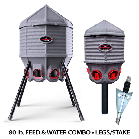 Silo Bundle (Free Stand) - 1 Feeder (80 lb) & 1 Waterer (8g)