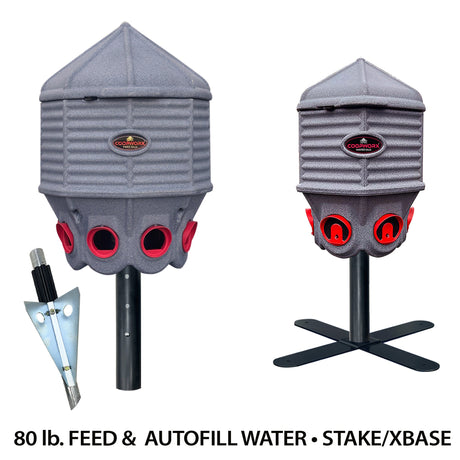 Silo Bundle (Free Stand) - 1 Feeder (80 lb) & 1 Waterer (8g)