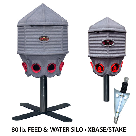 Silo Bundle (Free Stand) - 1 Feeder (80 lb) & 1 Waterer (8g)