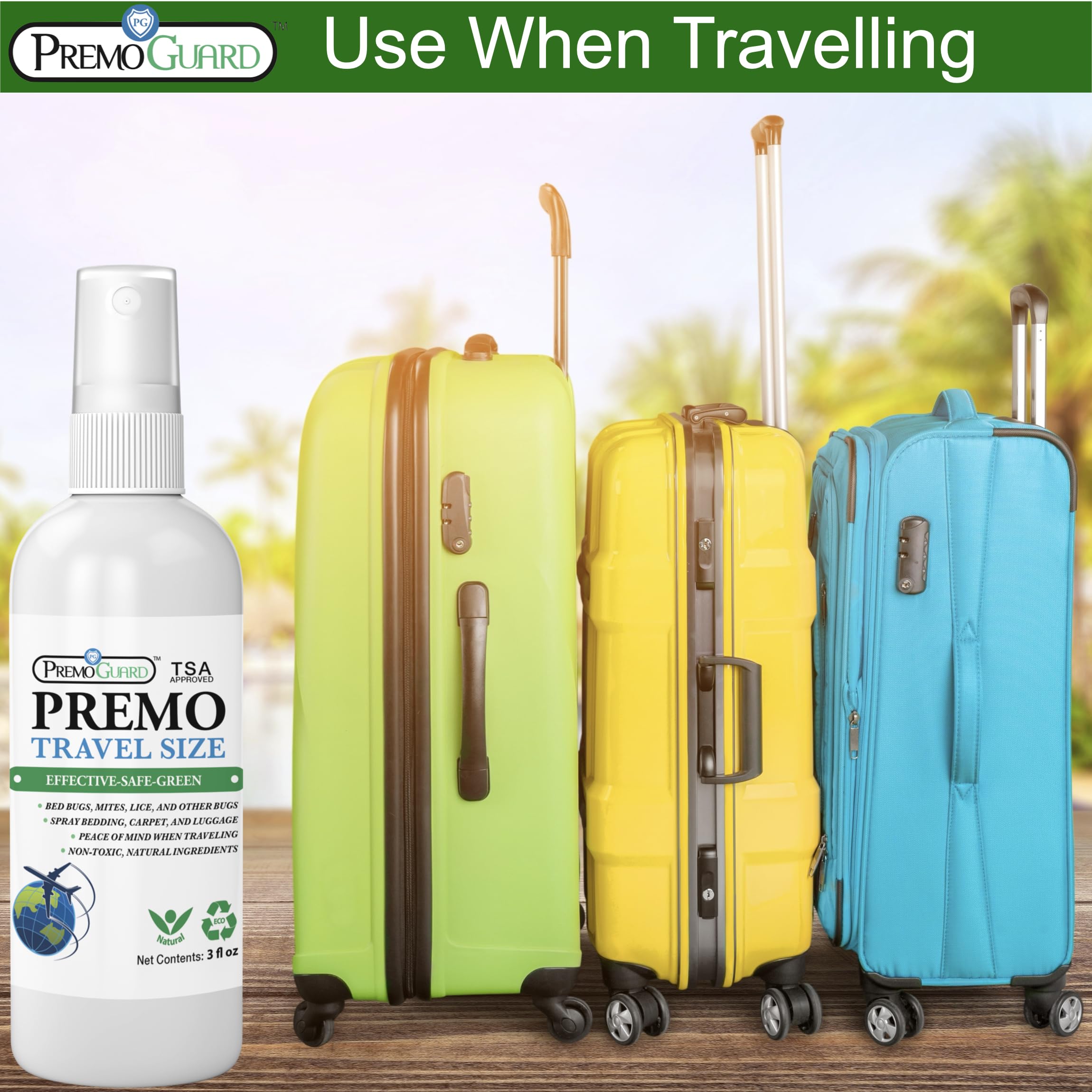 Travel Size Bed Bug Sprays by Premo Guard - 3 oz (3 Pack)