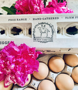 Egg CArton with Shaw Family Farm stamp.