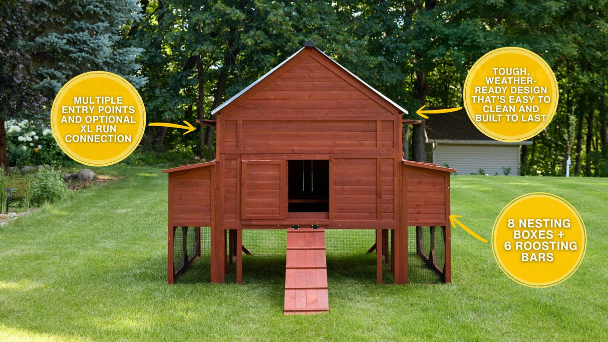 Chicken Coop for 15-18 Chickens - Brahma Large Coop w/ Run Options