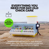 Chick Brooder - 2 Section H:9.5" (Starter Kit for Game Birds and Small Chicken Breeds)