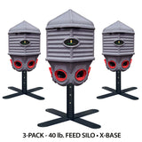 A 3 Pack of 40lb feed silos with a X-Base 