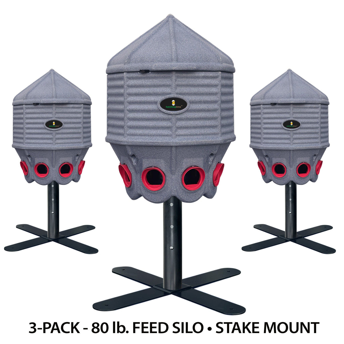 3-Pack Bundle Feed Silos (80lb) for Poultry | Hatching Time