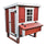 Hatching Time OverEZ Red Medium chicken coop. Coop can be seen with windows for ventilation, nesting box can be seen on front for easy egg collection.