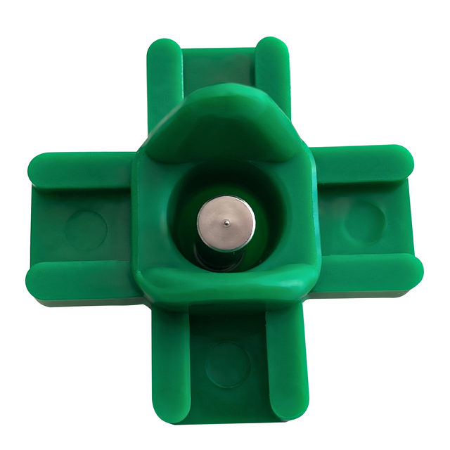 DIY poultry nipple drinker set with stainless steel nipple and green ABS housing