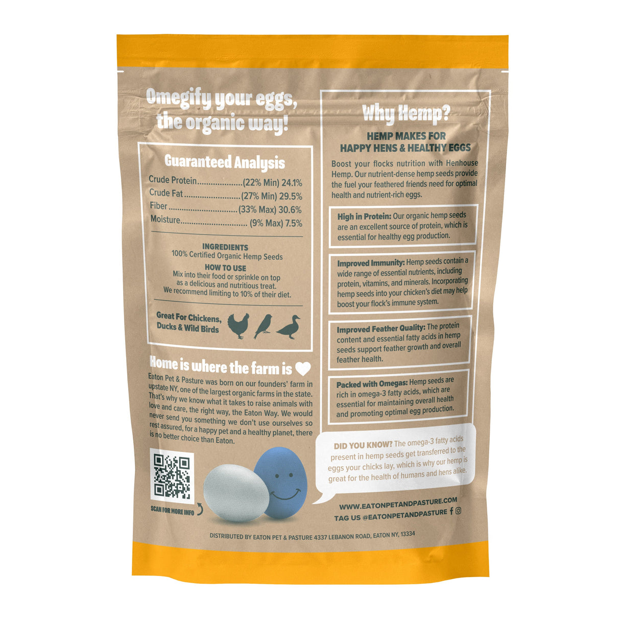 Organic Henhouse Hemp Seeds - 4 lb