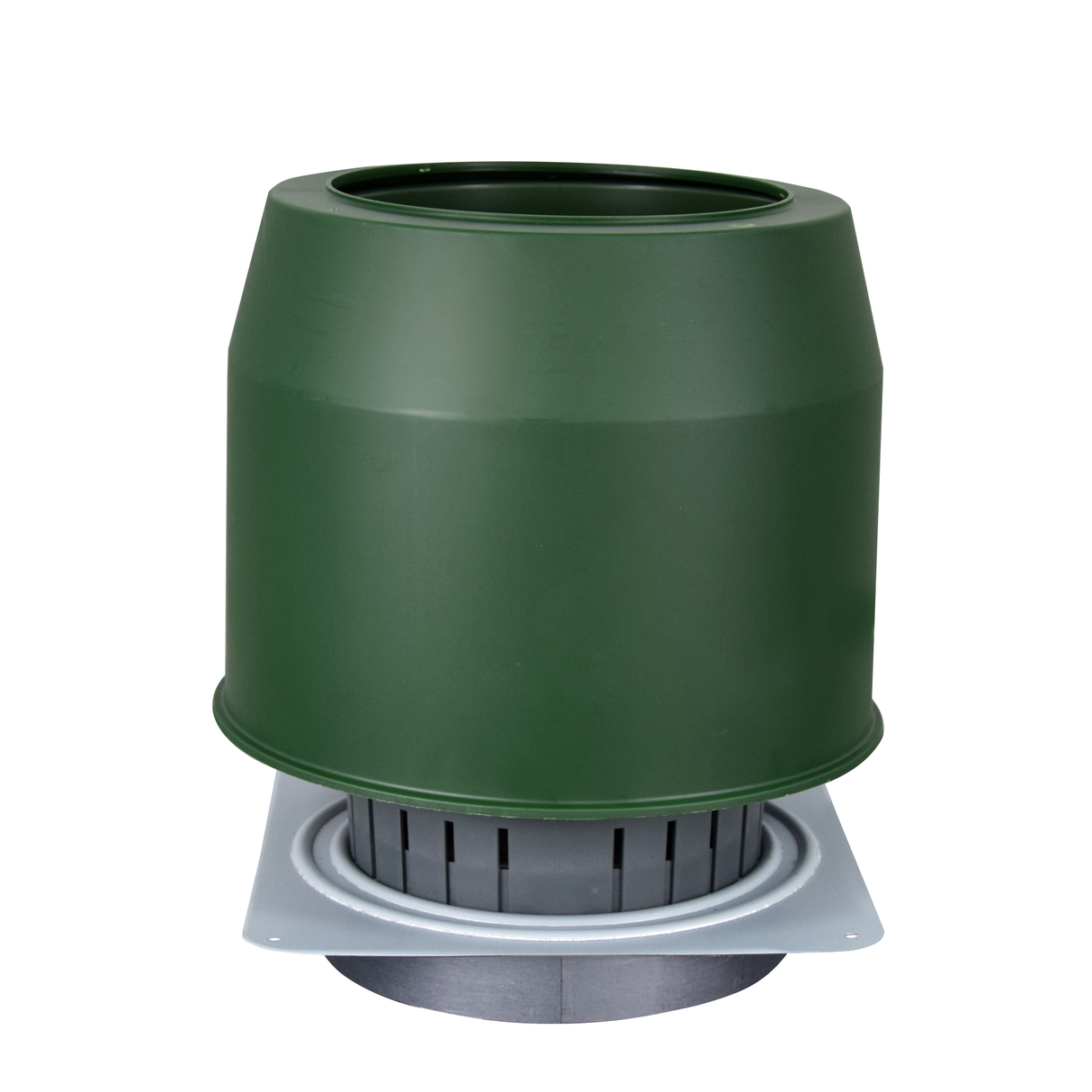 Fully assembled Farm Mill Compact Feed Crusher with green hopper mounted on gray motor base and metal support plate