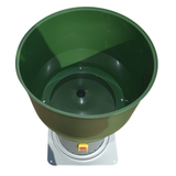 Top view of Farm Mill Compact Feed Crusher showing deep green plastic hopper and central grain intake opening for milling feed efficiently