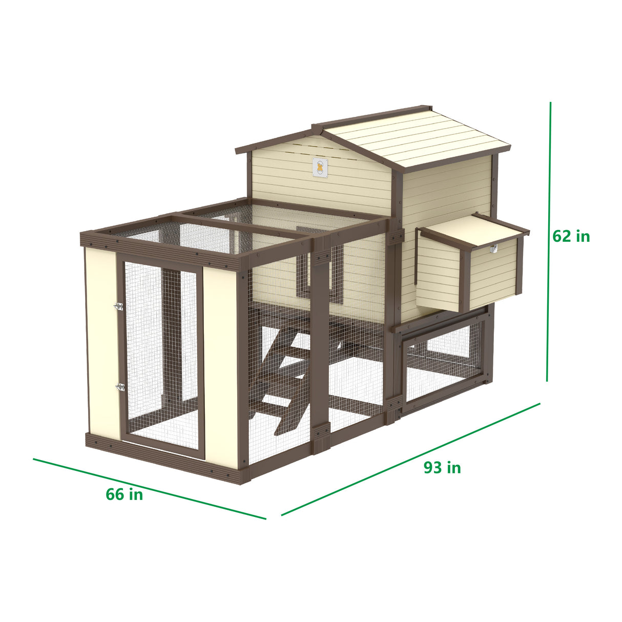 Flock Right Chicken Coop - House with Stand & Run